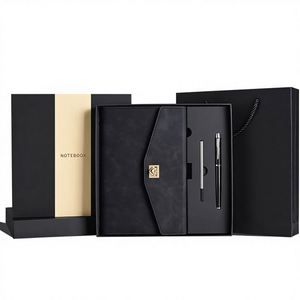 Ensemble Cadeau Promotionnel Personnalisé pour Fournitures de Bureau : Carnet à Trois Volets en Cuir PU, Stylo et Emballage Coffret Cadeau avec Impression en Relief - Product Image 1