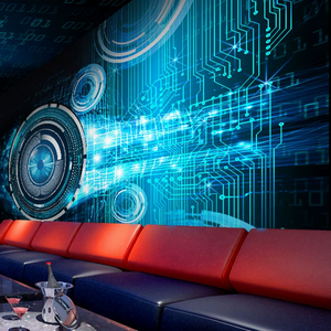 Internet Cafe E-sports Juego Tema Mural Ciencia y tecnología moderna Sentido Ciencia ficción Gimnasio Papel pintado Papiers Peints Murales - Product Image 3
