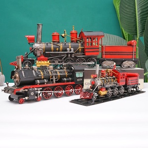 American Vintage Modello di Treno <span class=keywords><strong>A</strong></span> <span class=keywords><strong>Vapore</strong></span> Ornamenti In Ferro Reale Retro Treno Modello di Decorazione Scrivania Casa Regali Di Compleanno Di Natale - Product Image 2