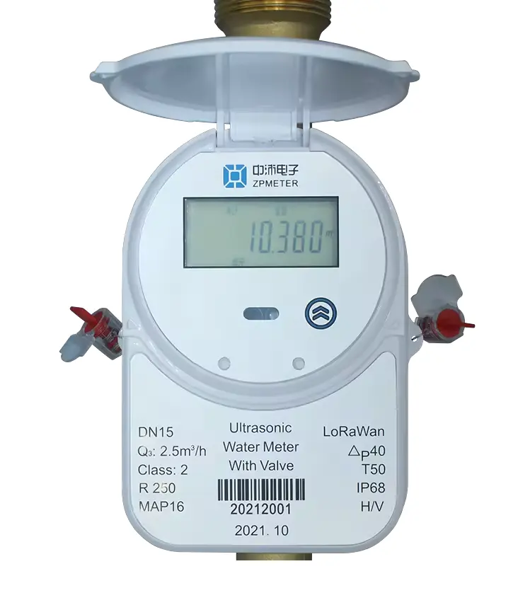 RS485/mbus/lora wireless module 214c valve controlled brass smart water flow meter cold/hot ultrasonic water meter