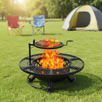 Brasero en fonte facilement assemblable, foyer extérieur en acier pour barbecue et fêtes, durable et portable