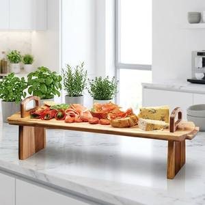 Bandeja Elevada de Madera de Acacia de 52x15x17 cm con Soporte para Buffet, Fiestas y Exhibición de <span class=keywords><strong>Tapas</strong></span> - Product Image 4