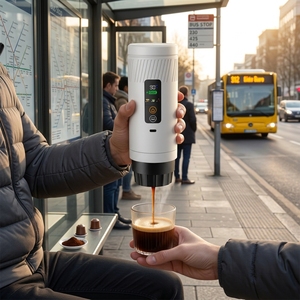 Machine à expresso portable électrique semi-automatique auto-chauffante On the GO Coffee, avec port USB-C, pour le camping - Product Image 1