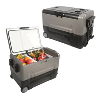 Glacière portable compacte à double zone de 55 L à commande de température, fonctionnant sur batterie, en plastique, pour le camping, le stockage du poisson