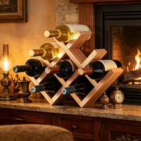 Porte-bouteilles de vin en bois personnalisé, sur pied, pour table, support de rangement solide pour bouteilles de vin, pour la maison, le bar, l'hôtel