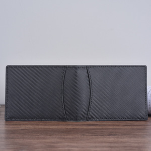 JINBAOLAI 2019 New Style Short Section Carbon Fiber Genuine Leather <strong>RFID</strong> blocked Protected <strong>Wallet</strong> For Men,Male Coin Purse - Product Image 3