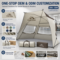 Tente de camping pop-up quatre saisons 2-3 personnes, simple couche, automatique rapide, avec armature droite en fibre de verre, personnalisable avec logo et couleur, en tissu Oxford