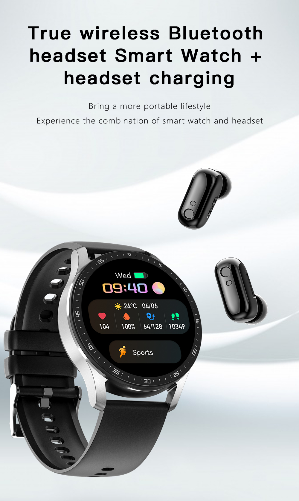 Hot Selling X7 Wireless Smartwatch High-defination HD Large Screen Hi-Fi  True Stereo in Smart Watch Built-in TWS Earbuds