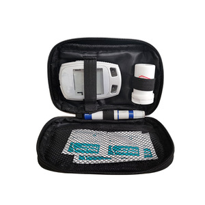 Sac de rangement pour lecteur de glycémie, étui portable en tissu avec poche en filet pour appareils médicaux 16,5x8 cm - Product Image 1