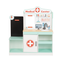 Juego de Centro Médico de Juguete Pequeño Doctor Caja Médica Escena de Juego de Rol Juguete Simulado de Madera Juguete Grande para Niños