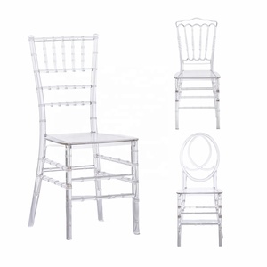 Cadeira Chiavari Transparente de Acrílico Plástico Cristal para Eventos, Atacado, Aluguel, Hotel, Banquete, Casamento, Modelo Napoleão - Product Image 1