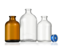 10ml 20ml 30ml 50ml 100ml Flacon d'injection complexe de vitamine B moulé en ambre de type I II avec bouchon en caoutchouc et couvercle en aluminium