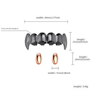 Halloween חם מכירת ערפד fangs grillz מעורב צבע שחור חד grillz שיניים שחור-שיניים מזויפות עבור גברים נשים אביזר הנמכר ביותר - Product Image 2