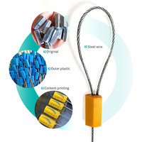 Sello de Seguridad para Cables DX209C Rojo Amarillo, Desechable, Ajustable, de Plástico, Hexagonal, con Número de Serie