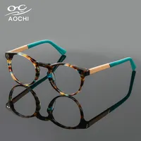 Eyewear Aochi High Quality Unique Man Hand Made Acetate Optical Frame Retro Wholesale Handmade Glasses Acetate Eyewear Eyeglasses Frames