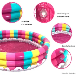 <span class=keywords><strong>Piscine</strong></span> gonflable durable en forme de donut pour enfants, en PVC épaissi, design boule océanique pour jeux aquatiques intérieurs/extérieurs pour bébés - Product Image 3