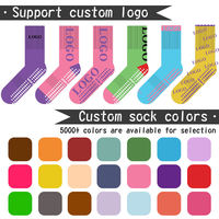 Chaussettes de yoga professionnelles à cinq doigts avec grip personnalisé, logo sur mesure, pour femmes, vente en gros d'usine