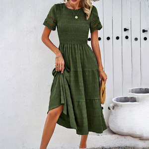 Mujeres elegante hermosos vestidos de <span class=keywords><strong>moda</strong></span> mujer fiesta vestidos de noche Noche Color sólido elegante vestido hueco - Product Image 5