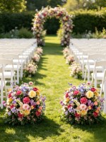 Boule de fleurs artificielles en soie, centre de table moderne de luxe, décoration de table de mariage, arrangement floral prêt à l'emploi