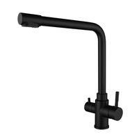 Robinet de cuisine monocommande moderne au design épuré, mitigeur eau chaude et froide, en céramique, à commande tactile, à poser sur plan.