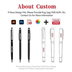 Custom Logo Soft Touch Slim Metal Twist 2 in 1 Multi Function Ball <b>Pen</b> Promotional <b>Pen</b> Universal <b>Stylus</b> <b>Pen</b> - Product Image 2