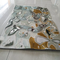 Ss 304 316L PVC couleur argent miroir ondulation de l'eau feuille d'acier inoxydable pour la décoration de plafond de panneau mural
