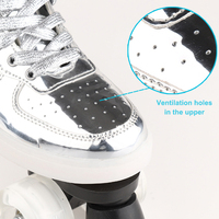 Patins à roulettes à LED rechargeables, patins à roulettes quad, vente en gros de patins à roulettes pour enfants, adultes, femmes