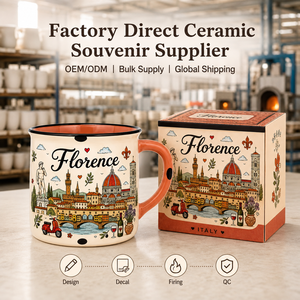 Taza de <span class=keywords><strong>Café</strong></span> de Cerámica con Diseño de Catedral de <span class=keywords><strong>Florencia</strong></span>, Italia, Souvenir con Estampado de Dibujos Animados, Taza de Gres Personalizada, OEM, ODM, Venta al Por Mayor - Product Image 6