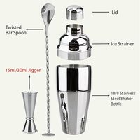 Ensemble de Shakers à Cocktails de Luxe en Acier Inoxydable Écologique de Haute Qualité, Style Européen, 500 ml, 6 Pièces pour la Maison, le Restaurant, l'Hôtel