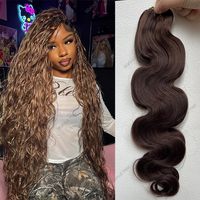 Extensions de cheveux humains bouclés en gros, style Body Wave, avec pointe en plumes, pour tresses au crochet, pour femmes