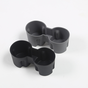 Embellecedor Interior de coche multifunción negro gris <span class=keywords><strong>2021</strong></span> + Tesla Modelo 3 modelo Y taza botella bebida consola soporte Interior Kits - Product Image 3