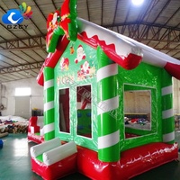 Château gonflable à thème de Noël, combo château gonflable avec toboggan pour la décoration d'événements de vacances en plein air