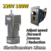 Controlador de Velocidad PLC de 180w, Motor de Engranajes Reversible de 220v CA, 5-470 RPM, Venta al Por Mayor