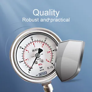 Manômetro de Pressão <span class=keywords><strong>WIKA</strong></span> Série 233.50 de Alta Qualidade em Aço Inoxidável, Padrão <span class=keywords><strong>EN</strong></span> <span class=keywords><strong>837</strong></span>-<span class=keywords><strong>1</strong></span>/ASME B40.100, Tipo Tubo Bourdon Durável - Product Image 2