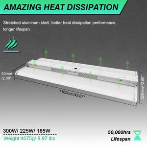 NGTlight 500W -80W Éclairage à profil en aluminium, capteur intelligent, éclairage linéaire industriel pour entrepôt, atelier, usine - Product Image 5