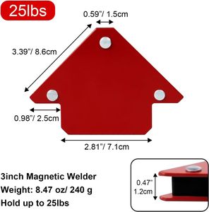 Aimants de soudage 25 lb - Lot de 2 supports magnétiques <span class=keywords><strong>pour</strong></span> soudage, accessoires de soudage à forte puissance de maintien - Product Image 2