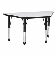 Ensemble table et chaise trapézoïdale moderne pour enfants, réglable en hauteur, avec tableau blanc, plateau en bois, pour chambre d'enfant et école primaire