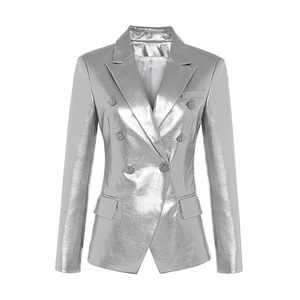 Giacca a maniche lunghe con colletto Slim in <span class=keywords><strong>pelle</strong></span> senza cintura giacca da <span class=keywords><strong>donna</strong></span> Fashionbisou - Product Image 2