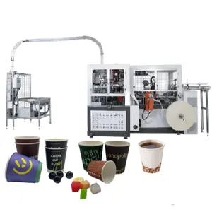 Máquina para hacer tazas de té de papel desechables completamente automáticas impresas con logotipo ultrasónico para Bebidas frías