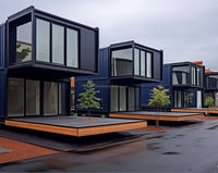 Casa Contenedor Moderna de Lujo de 2 Pisos, Villa Prefabricada de 20-40 Pies, Cabaña Modular Desmontable de 2-3 Dormitorios, Estructura de Acero