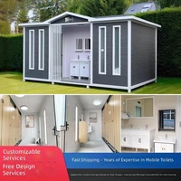 Toilettes publiques préfabriquées écologiques tout-en-un pour zones scéniques, avec plaque métallique gravée, pour parcs