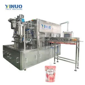 Automatic Juice Milk Jam Standup Pouches Bags Filling Capping Machine Premade Squeeze Spout Pouch Doypack Packaging Machines