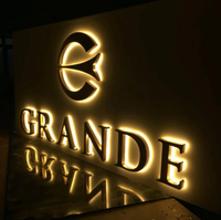 3D Outdoor Spiegelpoliertes Glänzendes Gold Metall-Logo Buchstaben Beschilderung Metall-Wandschild