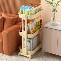 Chariot de rangement en plastique pour salon, design NBD-N2261, multi-niveaux, avec accoudoirs, étagère de rangement à roulettes, salle de bain, cuisine
