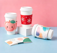 Manchon en carton pour gobelet à café, robuste, en carton blanc, impression haute résolution, logo personnalisé pour boissons chaudes, approvisionnement en gros, taille personnalisée