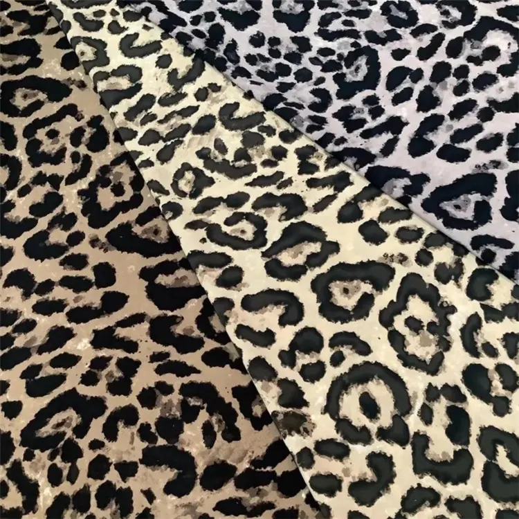 4 ways stretch woven printed fabric New leopard digital printed fabric