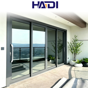 <span class=keywords><strong>Porte</strong></span> coulissante moderne en aluminium à double vitrage trempé sur mesure, très vendue, pour entrée extérieure d'appartement et salons - Product Image 4