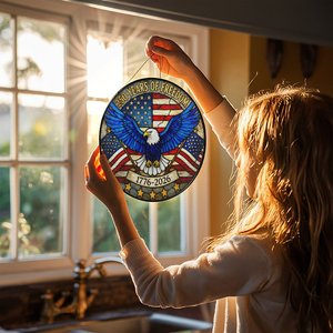American Independence Stained Glass Suncatcher 250 Years <b>Freedom</b> Eagle Design Hanging <b>Art</b> Decor - Product Image 5