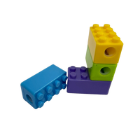 Taille-crayon en ABS de qualité supérieure, design bloc, 4x2x2cm, un trou, vente chaude