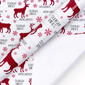 Custom Christmas Reindeer Snowflake Pattern Gift <b>Wrap</b> <b>Paper</b> <b>Roll</b> 100GSM Coated Specialty <b>Paper</b> Eco-Friendly Digital Printing - Product Image 5